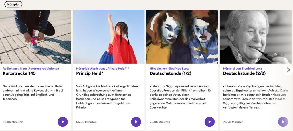 Übersicht Hörspiele